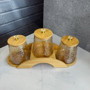 ست پاسماوری پیرکس درب الماسی طرح سنگی شامپاینی