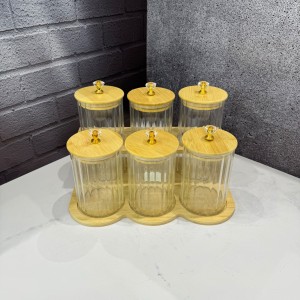 ست شش عددی بانکه پیرکس شیاردار درب الماسی استند دار