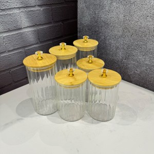 ست شش عددی بانکه پیرکس شیاردار درب الماسی استند دار