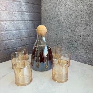 ست پارچ و لیوان شامپاینی پیرکس 7 پارچه درب توپی