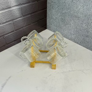 ست قوری و استکان پیرکس درب الماسی همراه با استند بامبو