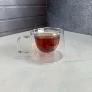 شات قهوه خوری پیرکس دوجه داره دسته مربعی