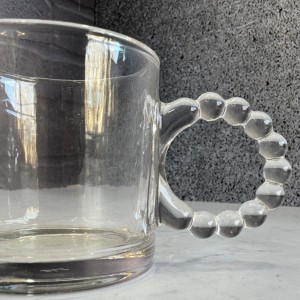 ست قوری و استکان پیرکس دسته منجوق طرح لوزی