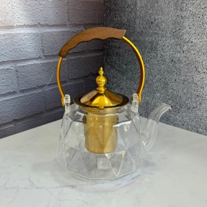 ست قوری و استکان پیرکس دسته منجوق