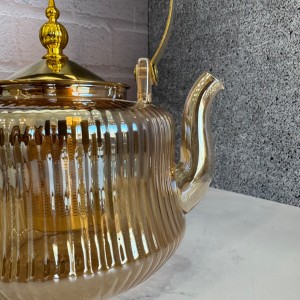 ست قوری و استکان پیرکس دسته منجوق