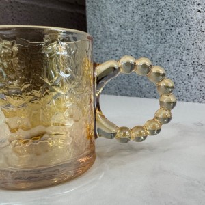 ست قوری و استکان پیرکس شعله مستقیم دسته طلایی