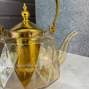 ست قوری و استکان پیرکس دسته منجوق