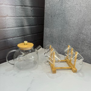 ست قوری و استکان پیرکس آنتی شک درب الماسی