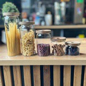 بانکه پیرکس درب چوبی طرح استوانه ای