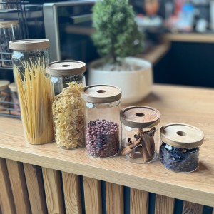 بانکه پیرکس درب چوبی طرح استوانه ای