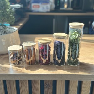 بانکه پیرکس درب بامبو طرح استوانه ای