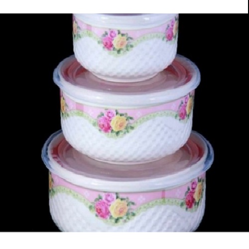 ظروف سرامیک درب دار سه تایی