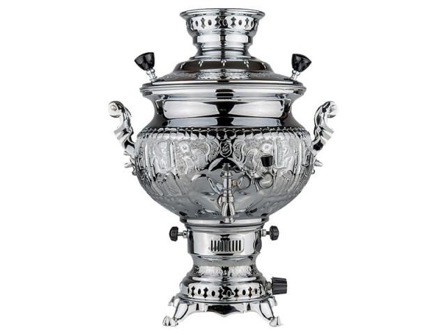 سماور گازی شاهکار مدل مهدیس قلمزده 8 لیتری