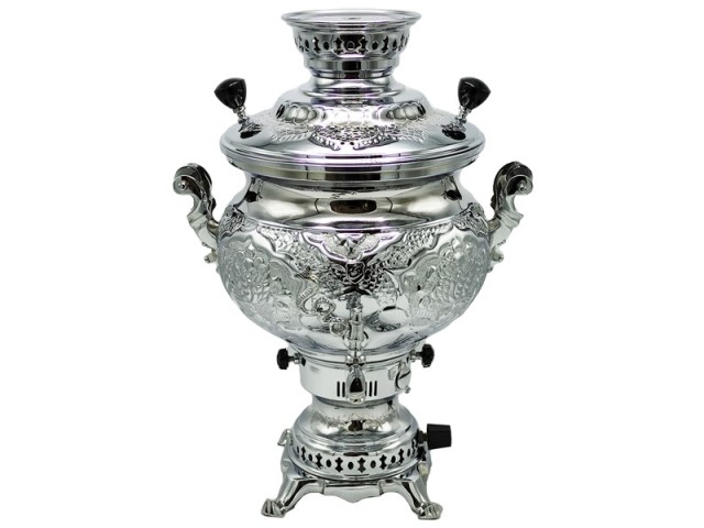 سماور گازی شاهکار مدل مهدیس قلمزده گل و مرغ 8 لیتری