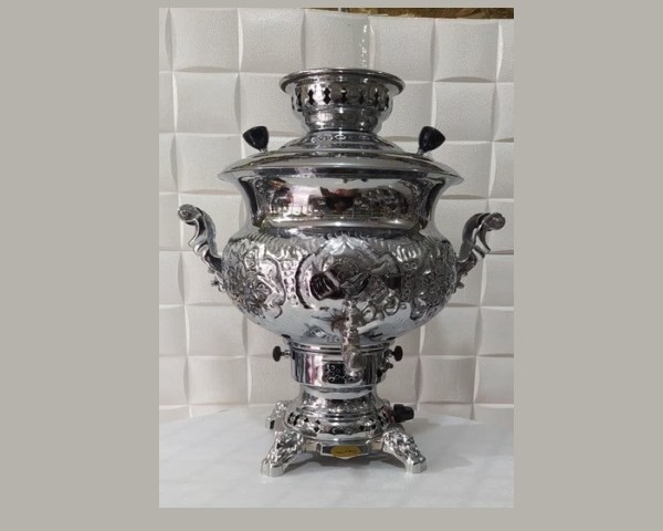 سماور پیمان مدل مهسان لبه دار قلمکاری 8لیتر