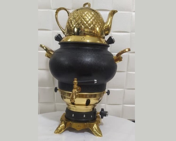 سماور ماهان مدل مشکی طلایی سه کاره  7 لیتر