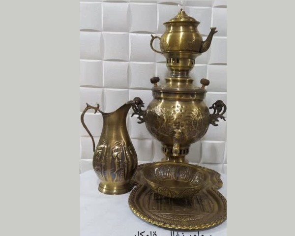 سرویس سماور زغالی  قلمکار 3 لیتر