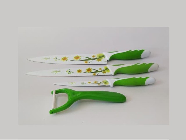 ست چاقو گلدار 3 تایی   KITCHEN KNIFE