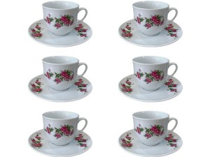 فنجان و نعلبکی گل سرخ مارک مرجان