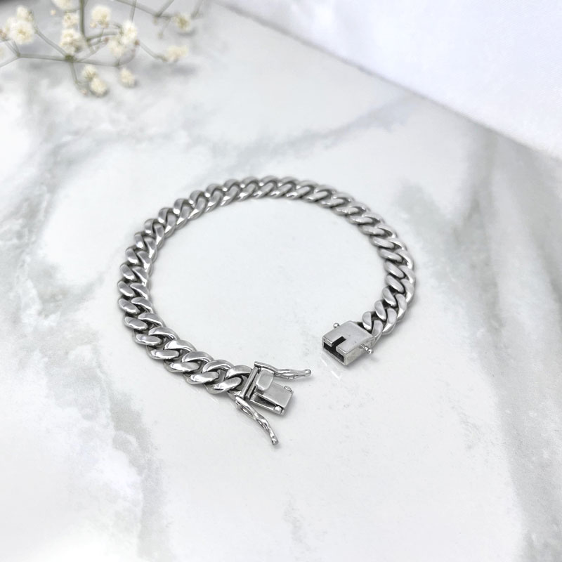 دستبند نقره مدل کارتیه ایتالیایی