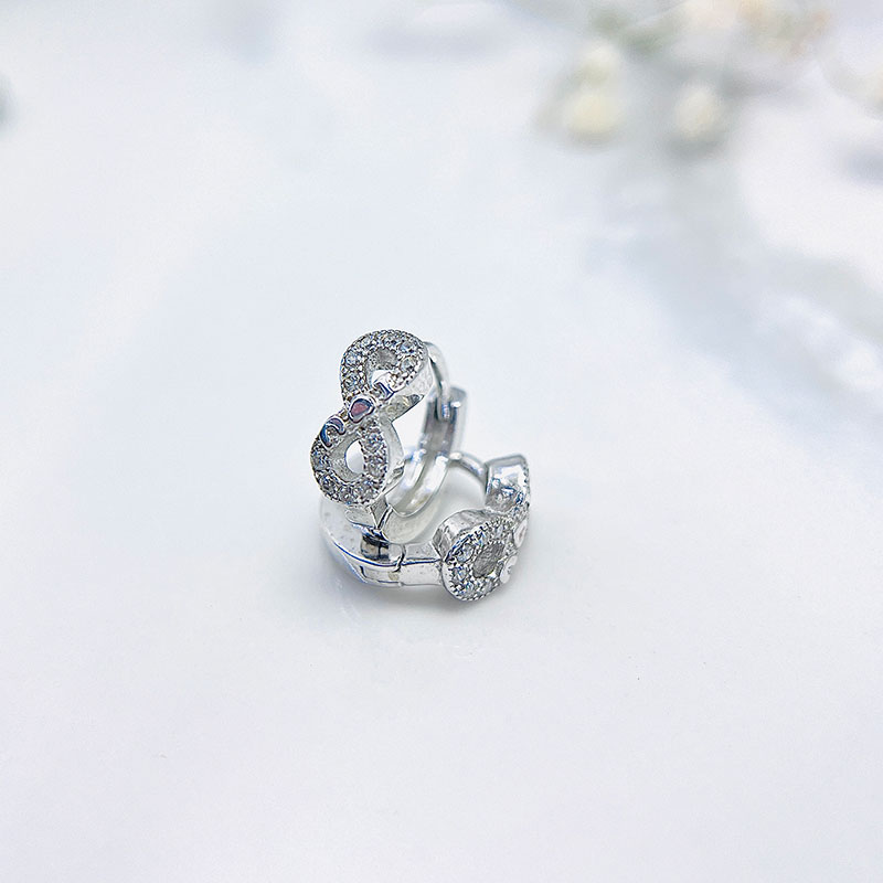 گوشواره نقره زنانه حلقه‌ای مدل بینهایت