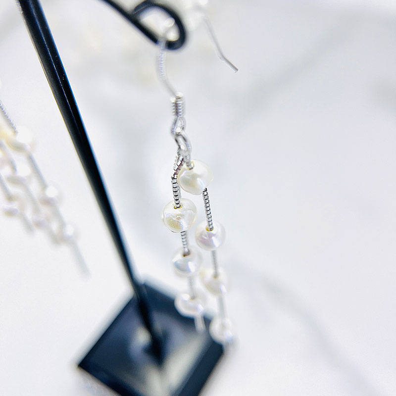 گوشواره نقره زنانه ایتالیایی مدل آویز مروارید