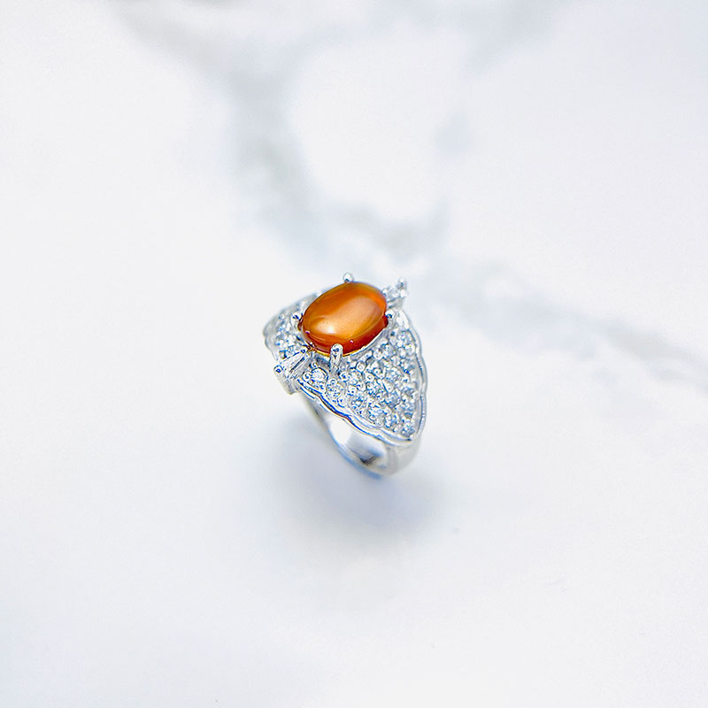 انگشتر نقره زنانه سنگ عقیق یمن