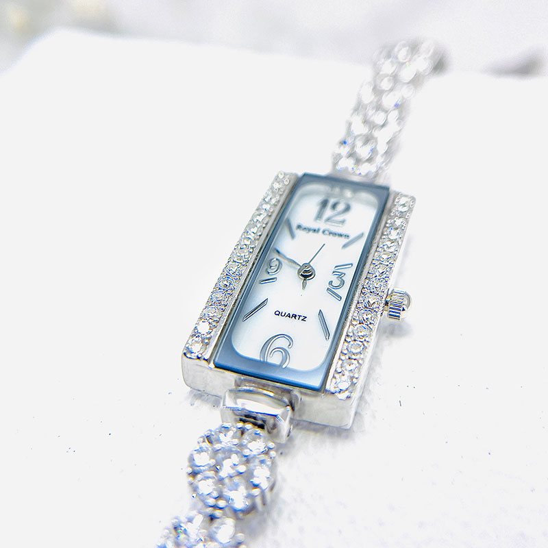 ساعت نقره زنانه مدل رویال کرون مستطیل