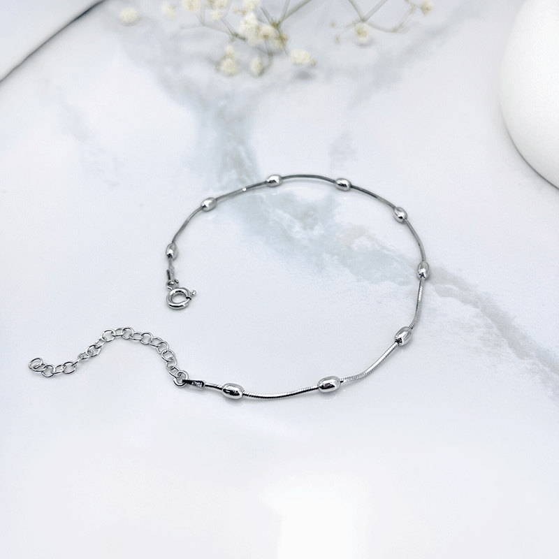 پابند نقره زنانه ایتالیایی مدل تک گوی