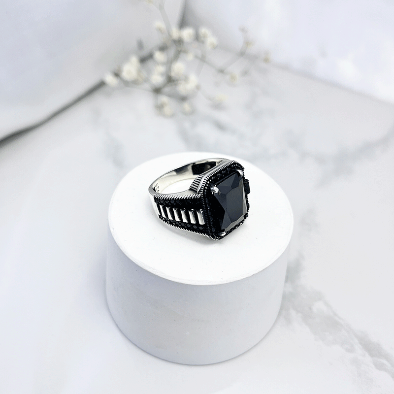 انگشتر نقره مردانه مدل رکاب رولکس