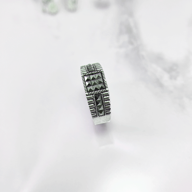 انگشتر نقره مردانه مدل ترک جواهری