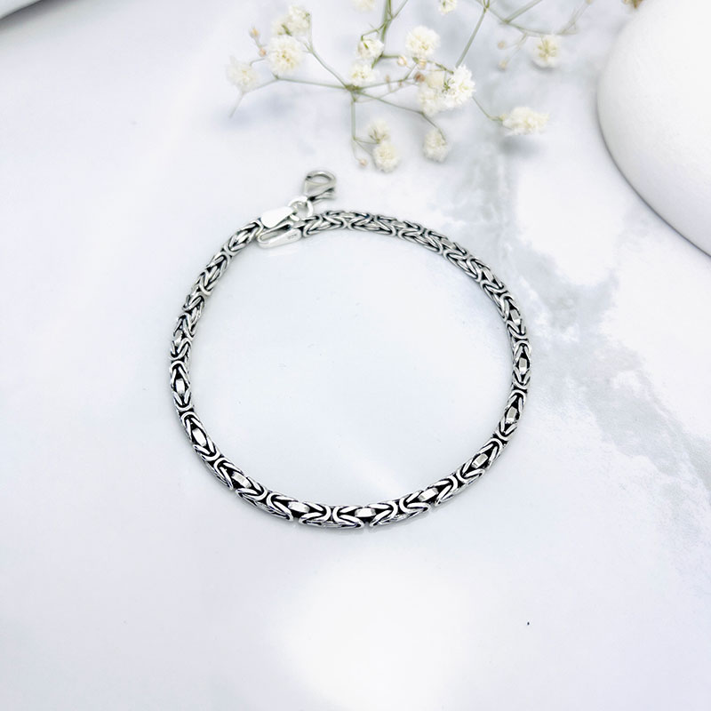 دستبند نقره مردانه مدل کرال