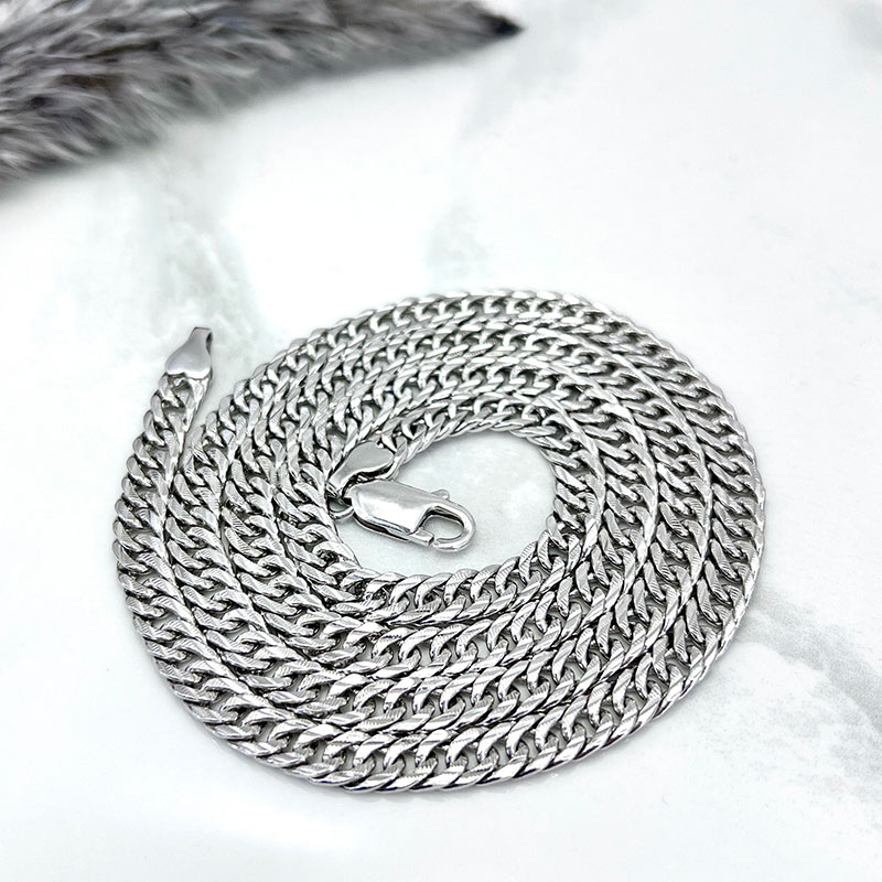 زنجیر نقره مردانه مدل کارتیه ایتالیایی