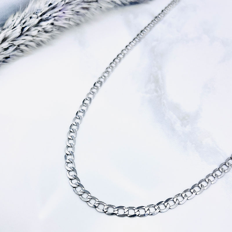 زنجیر نقره مردانه مدل ایتالیایی کارتیه