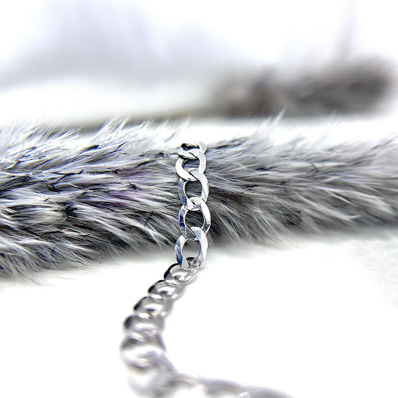 زنجیر نقره مردانه مدل کارتیه ایتالیایی باریک