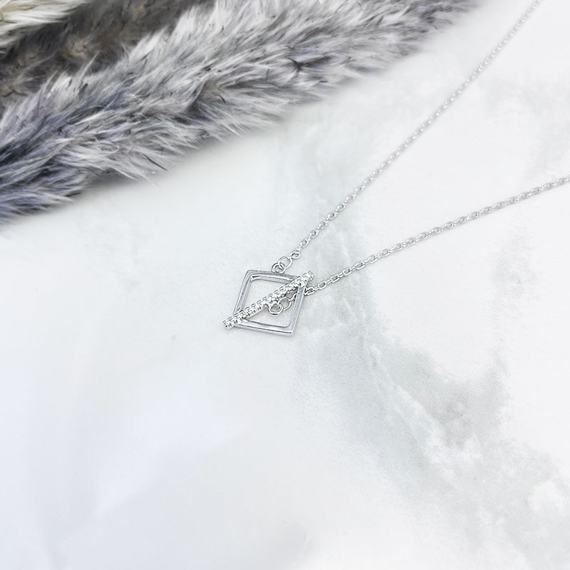 گردنبند نقره زنانه مدل لوزی