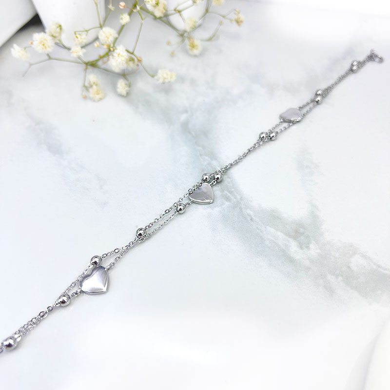 پابند نقره زنانه مدل قلب