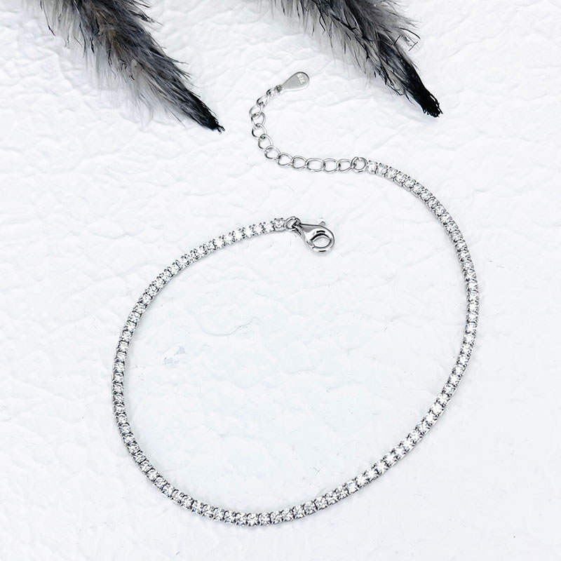 دستبند نقره زنانه مدل تنیسی