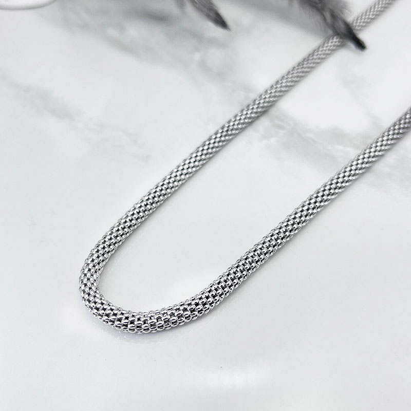 گردنبند نقره زنانه مدل پاپ کورنی