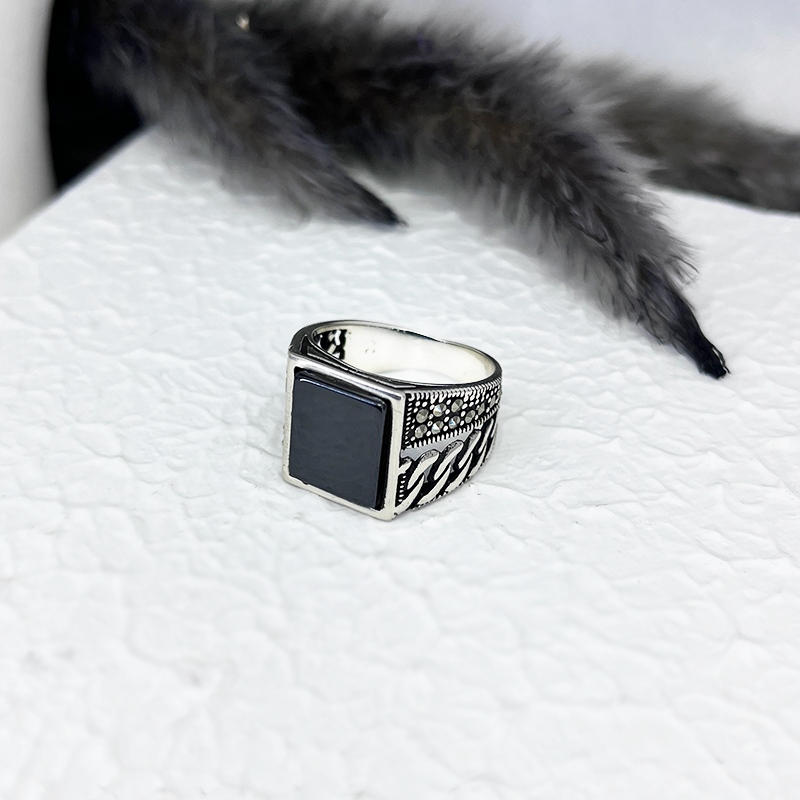 انگشتر نقره مردانه رکاب کارتیه