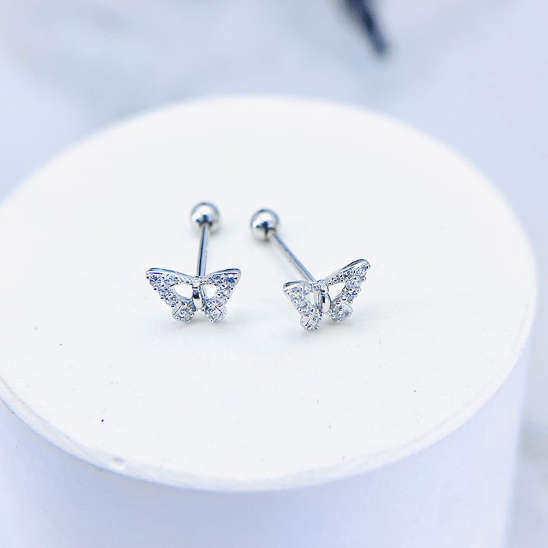 پیرسینگ گوش نقره مدل پروانه