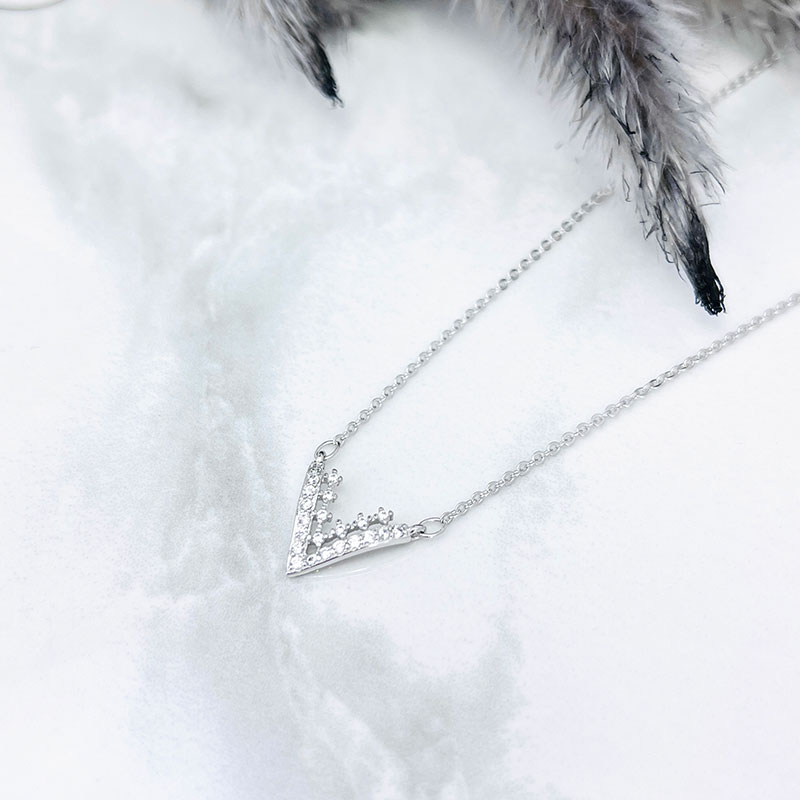 گردنبند نقره زنانه مدل نگین دار