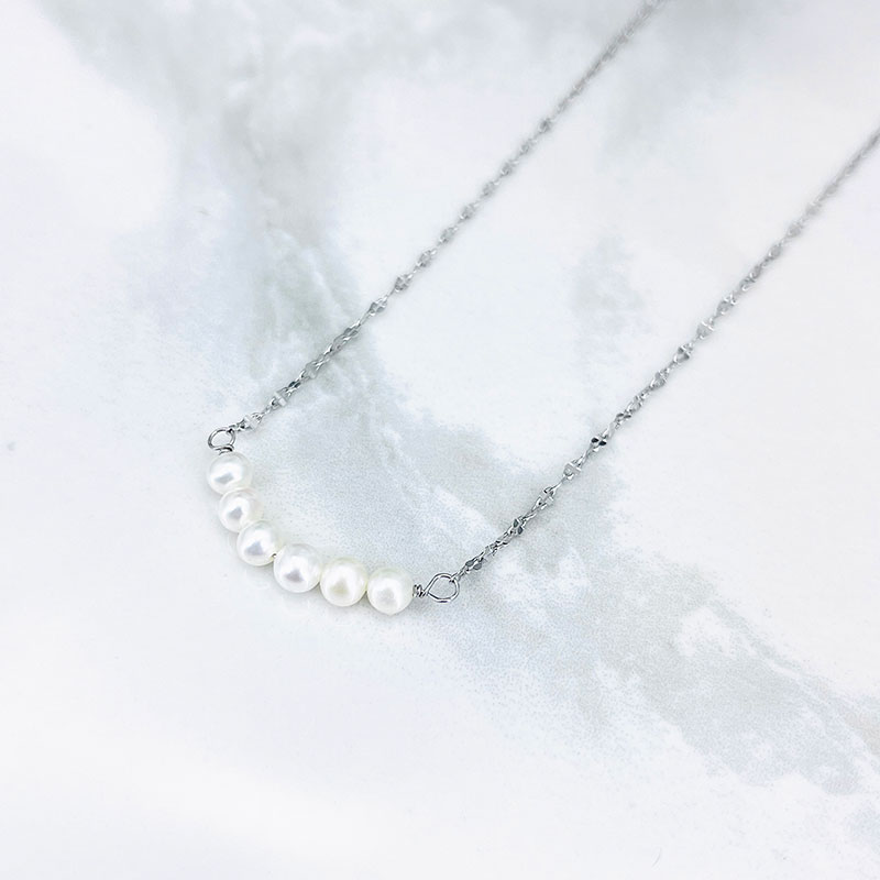 گردنبند نقره زنانه مدل مروارید خطی