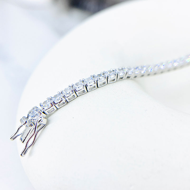 دستبند نقره زنانه مدل تنیسی