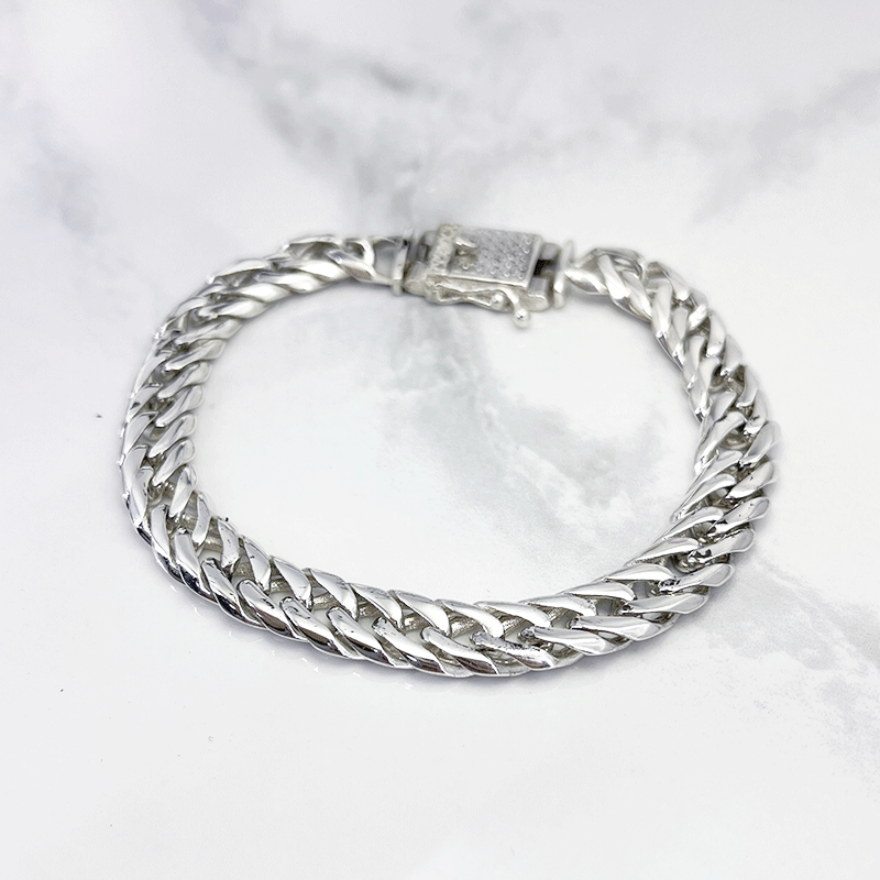 دستبند نقره مردانه مدل کارتیه تایلندی پهن