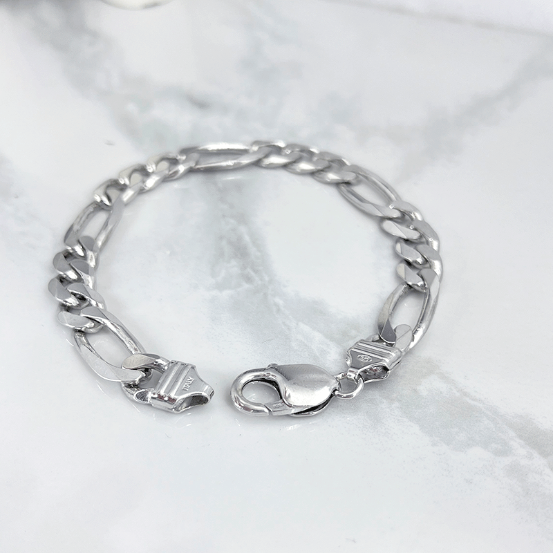 دستبند نقره مردانه مدل فیگارو ایتالیایی