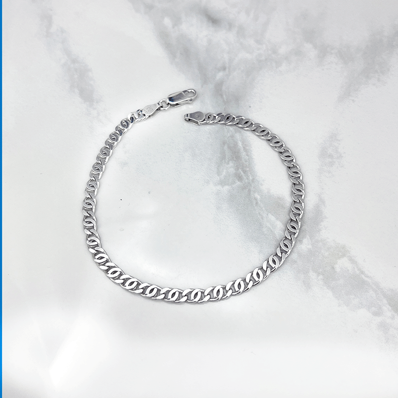 دستبند نقره مردانه مدل لنگری ایتالیایی