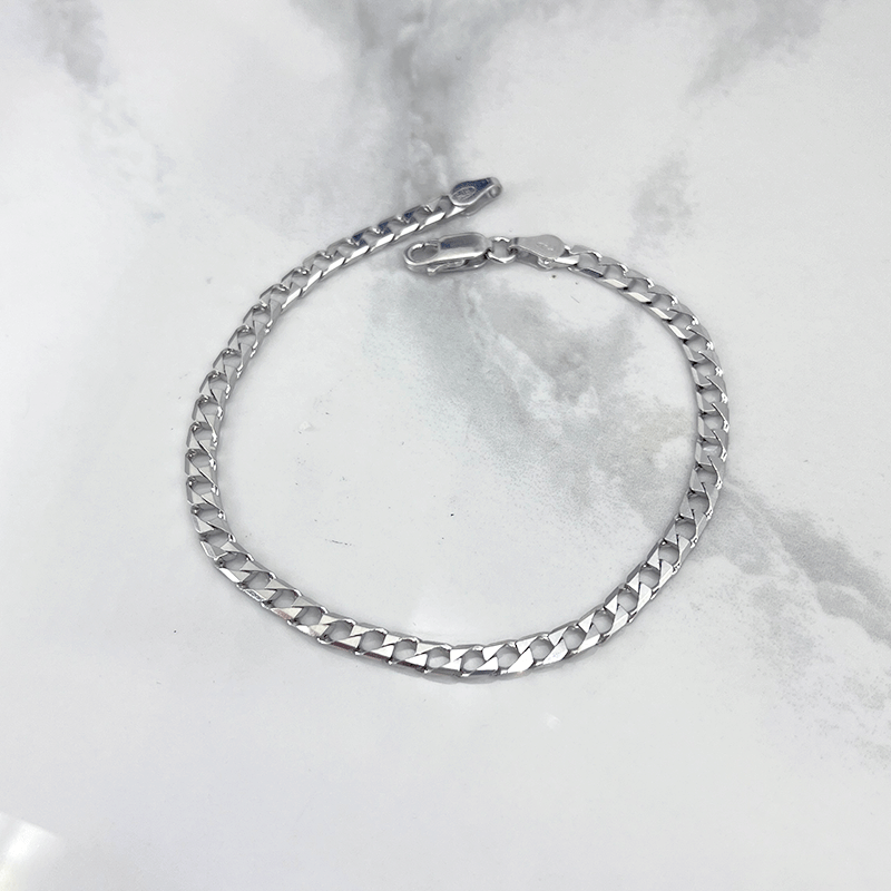 دستبند نقره مردانه مدل کارتیه تخت