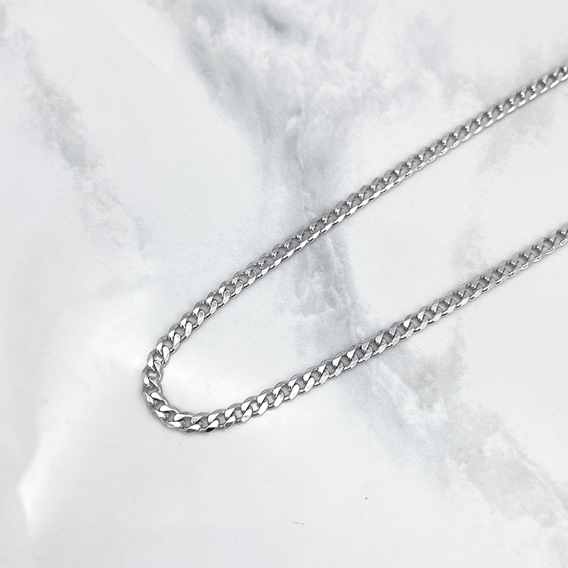 زنجیر نقره مردانه مدل کارتیه 3 میلی متر