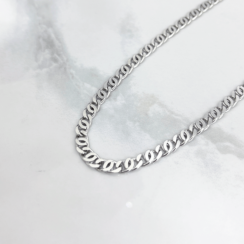 زنجیر نقره مردانه مدل کارتیه مارپیچ